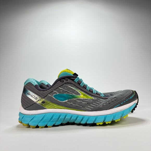 Brooks Ghost 9 Gray Blue Lace Up Road Running Shoes 1202251B151 Women's Size 7.5 - Picture 1 of 10